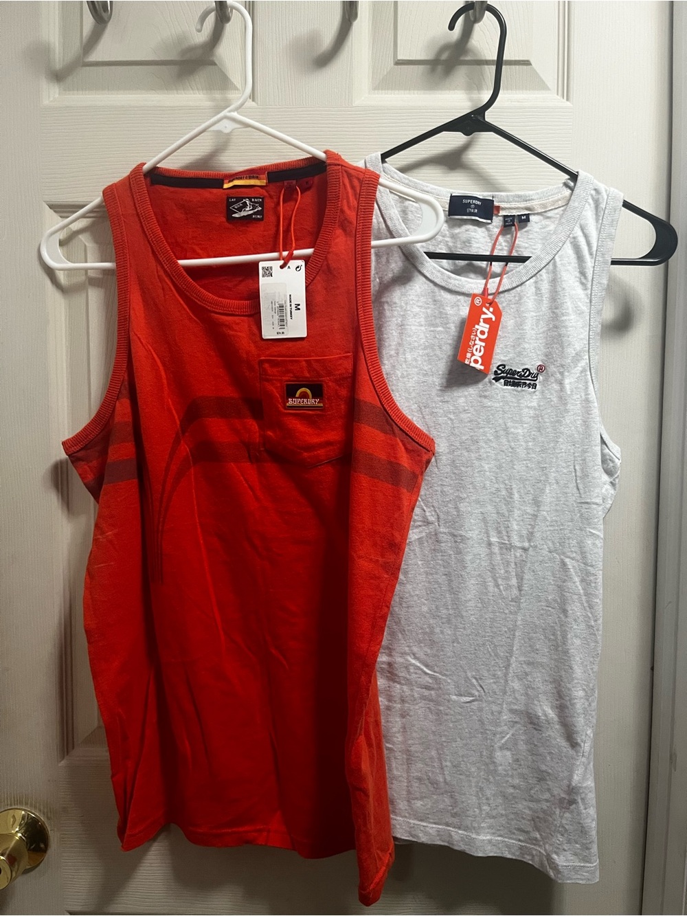Mes Superdry Orange Tank Top & Superdry Gray Tank - Dual Pack
